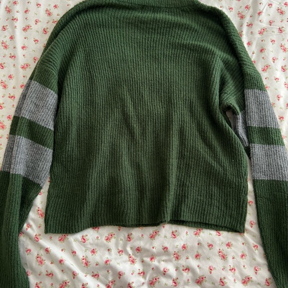 green varsity stripe knit sweater - Picture 4 of 4